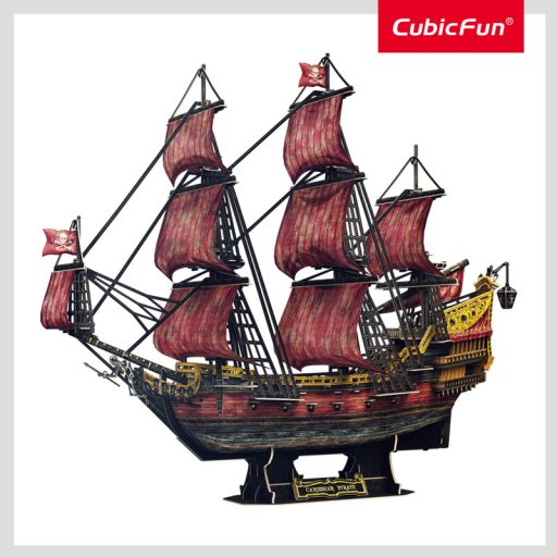 3D puzzle -Queen Anne's Revenge- vörös változat-391 db-os CubicFun