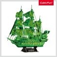   3D puzzle A bolygó hollandi kalózhajó fluoreszkáló-360 db-os CubicFun
