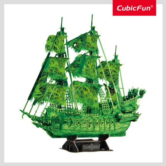 3D puzzle A bolygó hollandi kalózhajó fluoreszkáló-360 db-os CubicFun