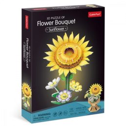3D puzzle  napraforgó és réti virágok- 102 db-os