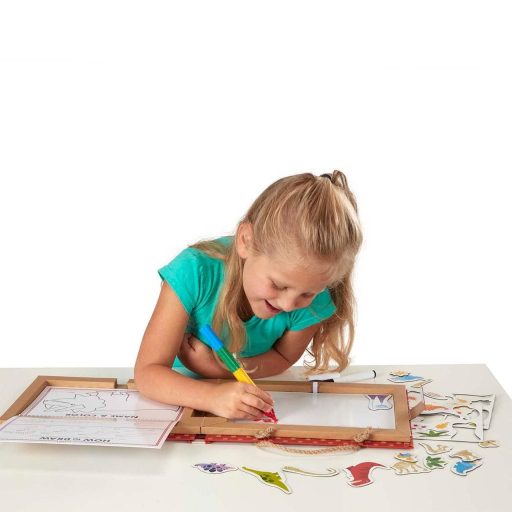 Melissa&Doug- kreatív játék letörölhető rajz és mágneses játékkészlet-dínók