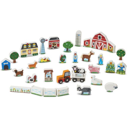 Melissa & Doug Fa építőjáték, Farm és traktor
