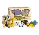 Melissa & Doug Fa készségfejlesztő játék- formaillesztő- szafari állatai