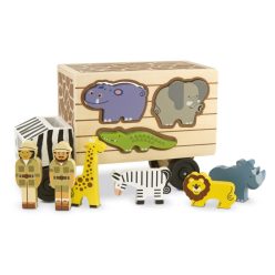   Melissa & Doug Fa készségfejlesztő játék- formaillesztő- szafari állatai