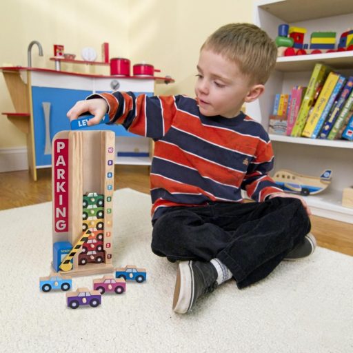 Melissa&Doug- fa készségfejlesztő játék színes számos autós