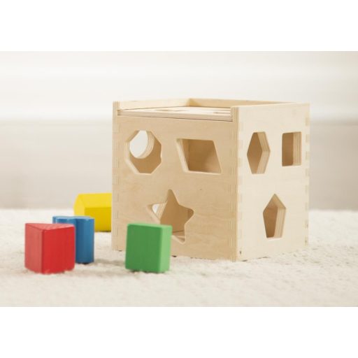 Melissa & Doug Fa készségfejlesztő játék, Formarendező kocka