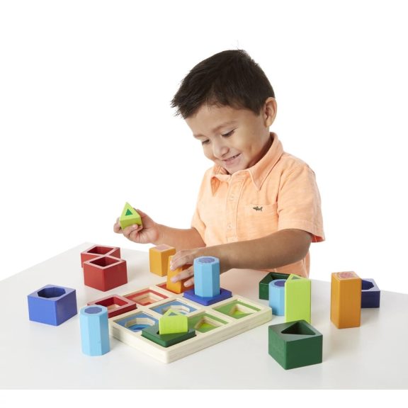 Melissa & Doug 3D geometriai formakereső és formaegyeztető fa készségfejlesztő játék