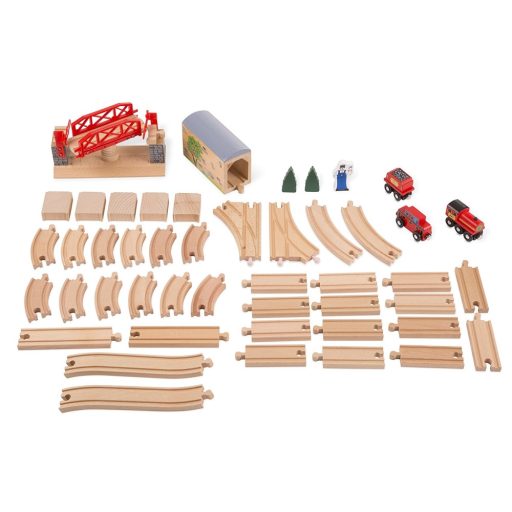 Melissa&Doug- fa vonatok és sínek vonat és sínek és kiegészítők db os szett