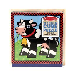   Melissa&Doug- fa készségfejlesztő játék kockakirakó- háziállatok
