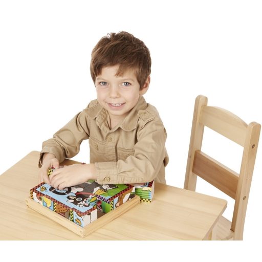 Melissa&Doug- fa készségfejlesztő játék kockakirakó- háziállatok