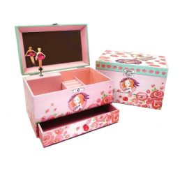   Zenélő ékszerdoboz forgó balerinával tükörrel, fiókkal, gyűrűtartóval-Amphitrite