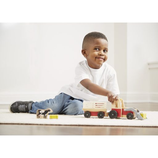 Melissa&Doug- fa jármű traktor kiegésztőkkel