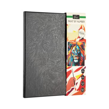   Nassau festés számok szerint fekete vászonra, Oroszlán 30 x30 cm CraftArt