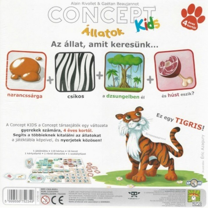 Concept Kids: Állatok társasjáték - Magyarország társasjáték keresője! A  társasjáték érték!