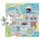 Padló puzzle 4db fa kisautóval Auzou