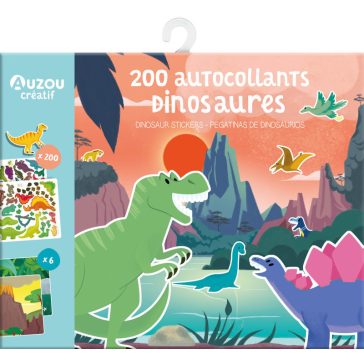   Újrahasználható matricázó készlet, Dinoszauruszok Auzou