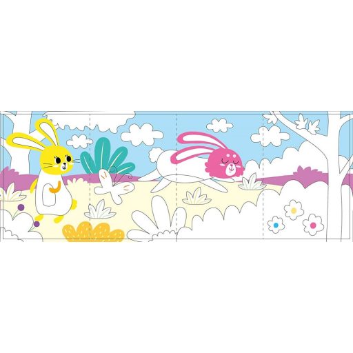 Nyuszis 3 az-1-ben zsírkréta készlet kiszínezhető poszterrel, 12 db-os Avenir