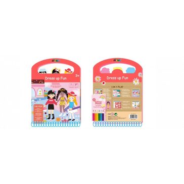   Divattervező könyv fejlesztő feladatokkal, 6 db színes ceruzával Avenir