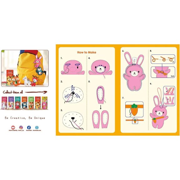 Varrható plüss kulcstartó, Nyuszi Avenir