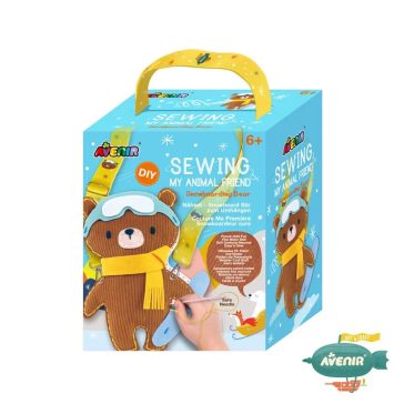   Varrható plüss vállpánttal, Maci snowboard deszkával Avenir