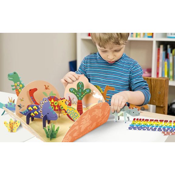 Matricázó és 3D modell készítő készlet, Dinoszauruszok Avenir