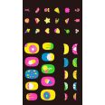 Fluoreszkáló körömmatrica szett, Édességek Avenir