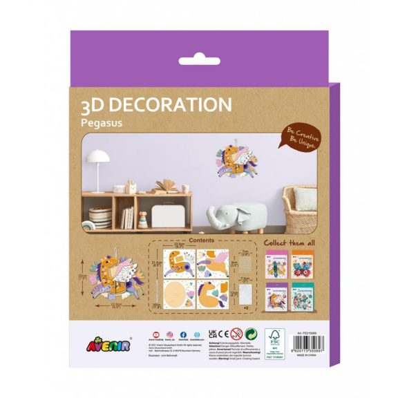 3D dekorációs puzzle, Unikornis Avenir
