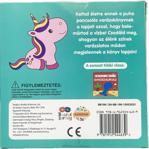 Buddy & Barney mágikus színváltós fürdőkönyv-Unikornisok