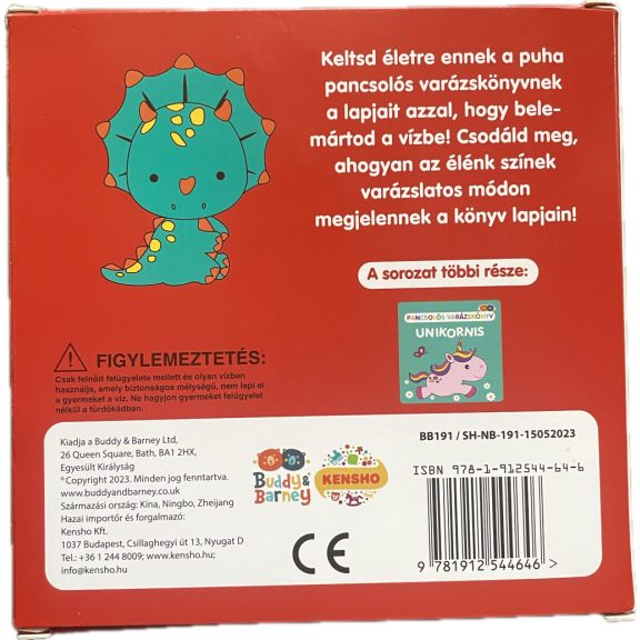 Buddy & Barney mágikus színváltós fürdőkönyv - dinók