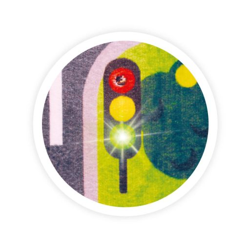 Autópálya szőnyeg világító funkcióval és 3 db fém kisautóval BUKI