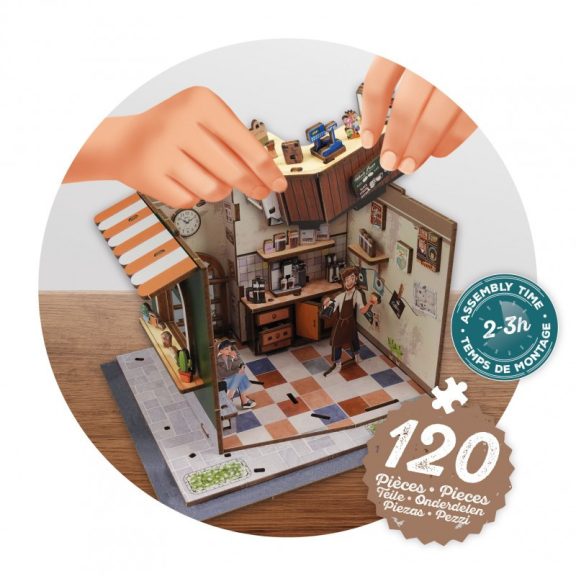 Dioráma fa 3D puzzle LED világítós- Kávézó BUKI