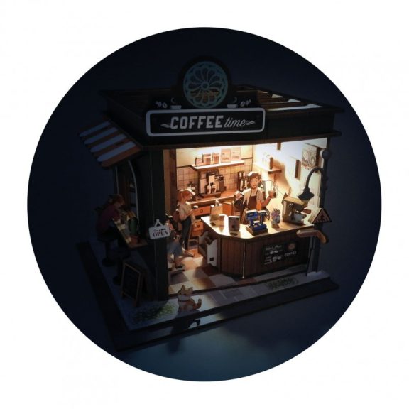Dioráma fa 3D puzzle LED világítós- Kávézó BUKI