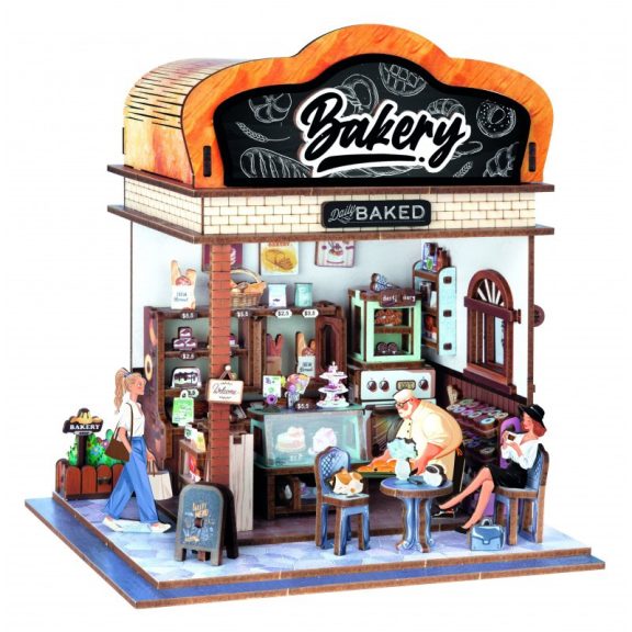 Dioráma fa 3D puzzle LED világítós- Pékség BUKI