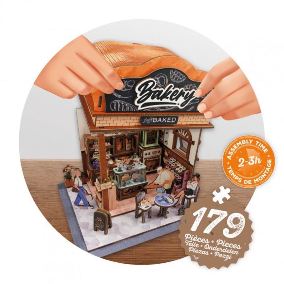 Dioráma fa 3D puzzle LED világítós- Pékség BUKI