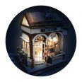 Dioráma fa 3D puzzle LED világítós- Könyvesbolt BUKI