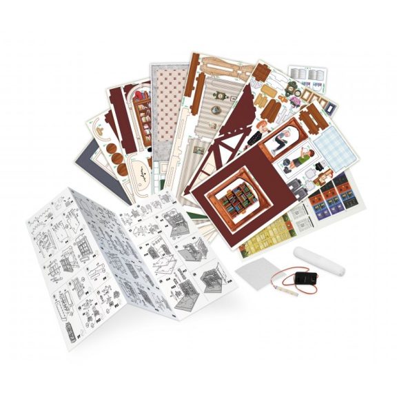 Dioráma fa 3D puzzle LED világítós- Könyvesbolt BUKI