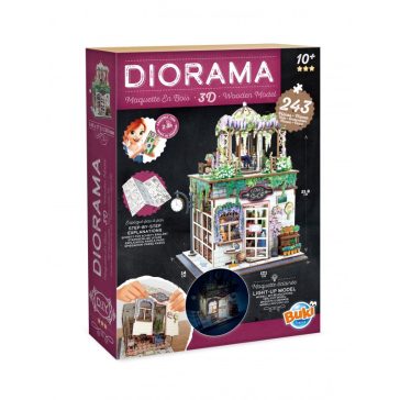 Dioráma fa 3D puzzle LED világítós- Virágbolt BUKI