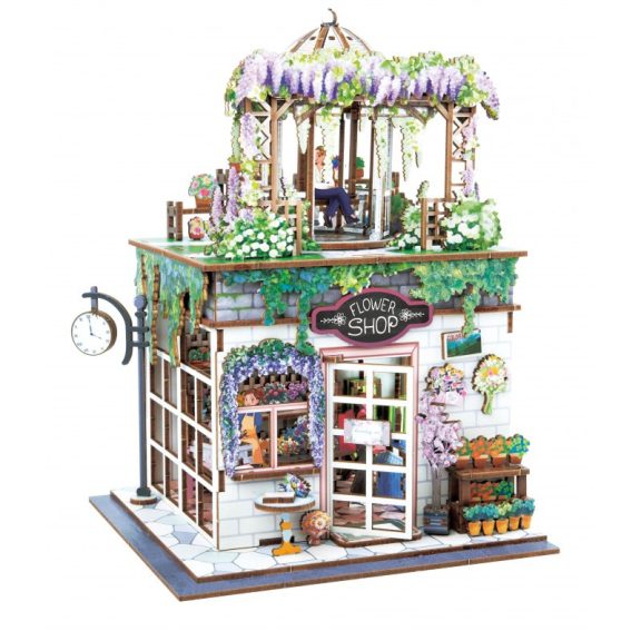 Dioráma fa 3D puzzle LED világítós- Virágbolt BUKI