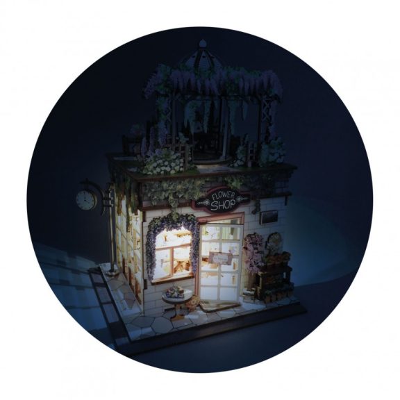 Dioráma fa 3D puzzle LED világítós- Virágbolt BUKI