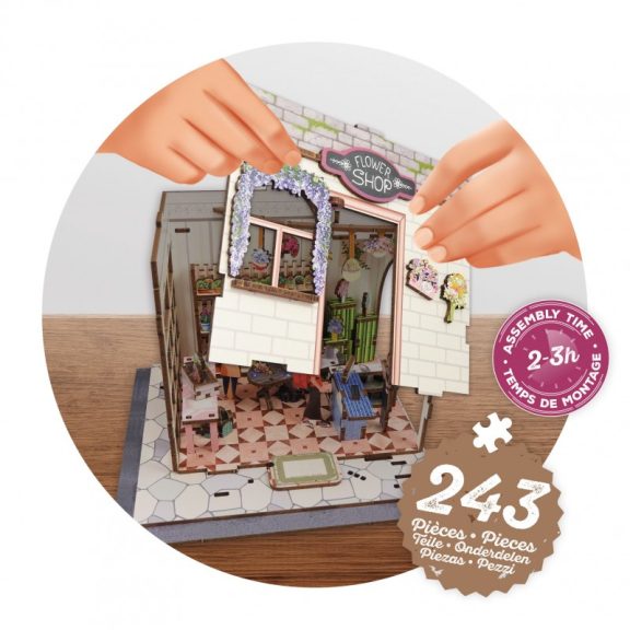 Dioráma fa 3D puzzle LED világítós- Virágbolt BUKI
