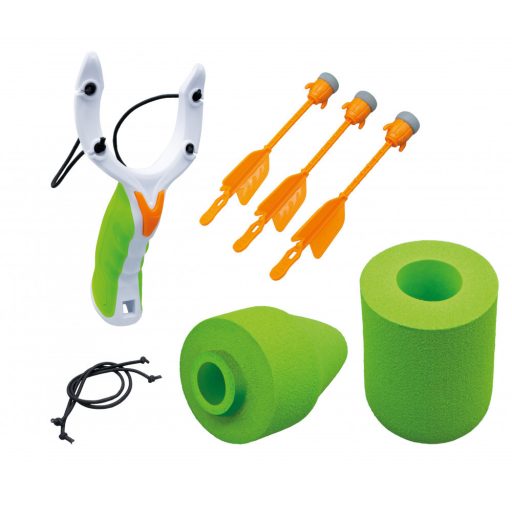 Játék csúzli nyilakkal és habszivacs palackkal Buki