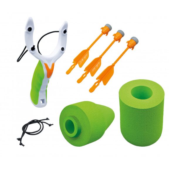 Játék csúzli nyilakkal és habszivacs palackkal Buki