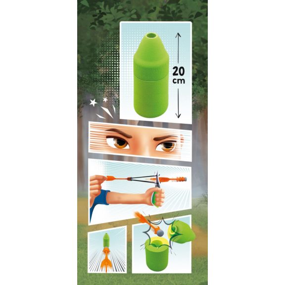 Játék csúzli nyilakkal és habszivacs palackkal Buki