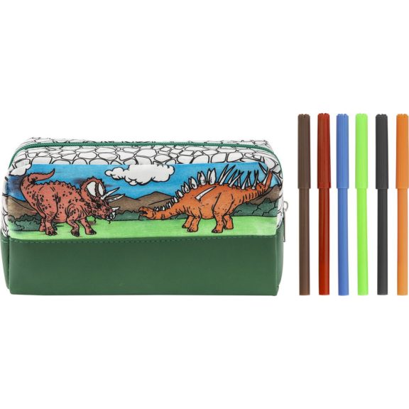 Moxy dinoszauruszos kiszínezhető tolltartó 6 db filctollal Grafix