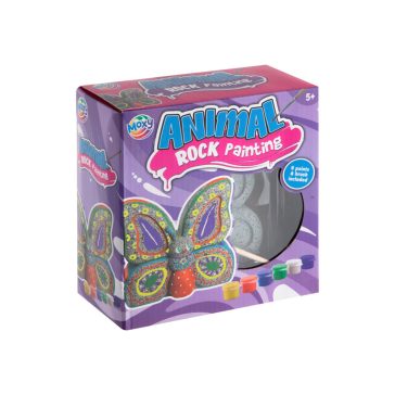   Moxy Kavics figura kifestő készlet festékkel és ecsettel, Pillangó Grafix