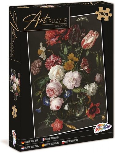  1000 darabos művész puzzle, Virágok vázában 