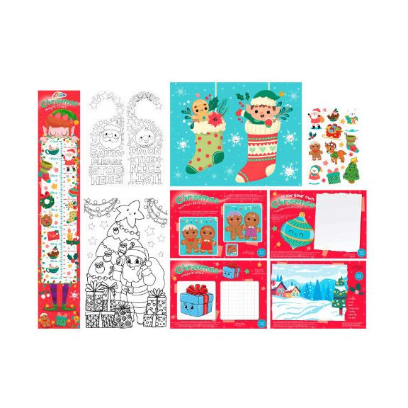 Hordozható karácsonyi foglalkoztató és színező csomag, Grafix
