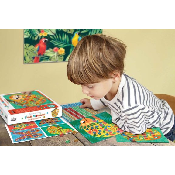 Csillogó kövek mozaikkép készítő- Trópusi állatok CreaLign