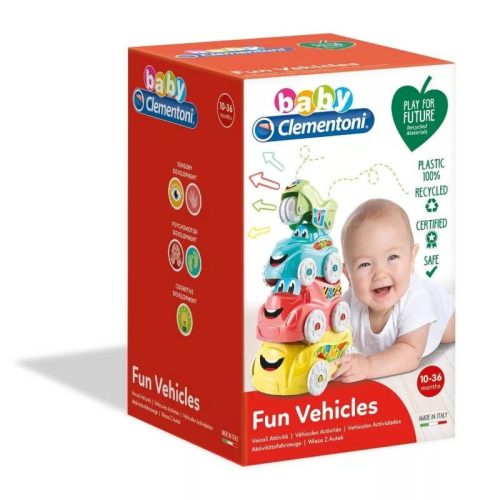 Baby Clemmy- vidám járművek- formaillesztő fejlesztőjáték