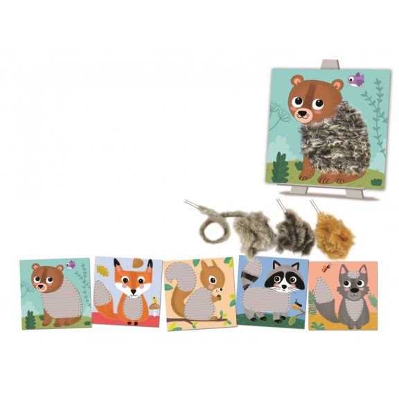Puha képek fűzős kreatív játék, Erdei állatok CreaLign